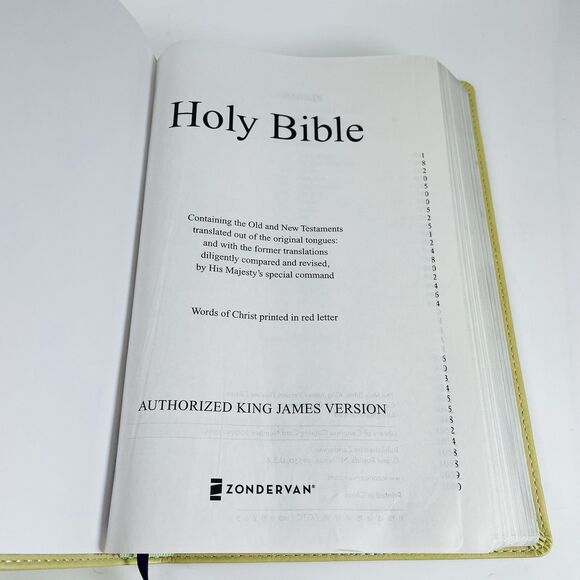 KJV BLOOM COLLECTION BIBLE Zondervan Soft Faux Leather Red Letter Lay Flat Tulip - Picture 11 of 16